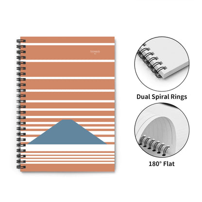 Fuji Clouds – Red Minimalist Mount Fuji Spiral Notebook