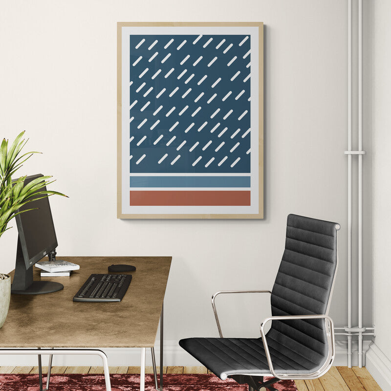 Ame no Uta – Minimalist Rainfall Canvas Wall Art | Konseputo [Frameless]