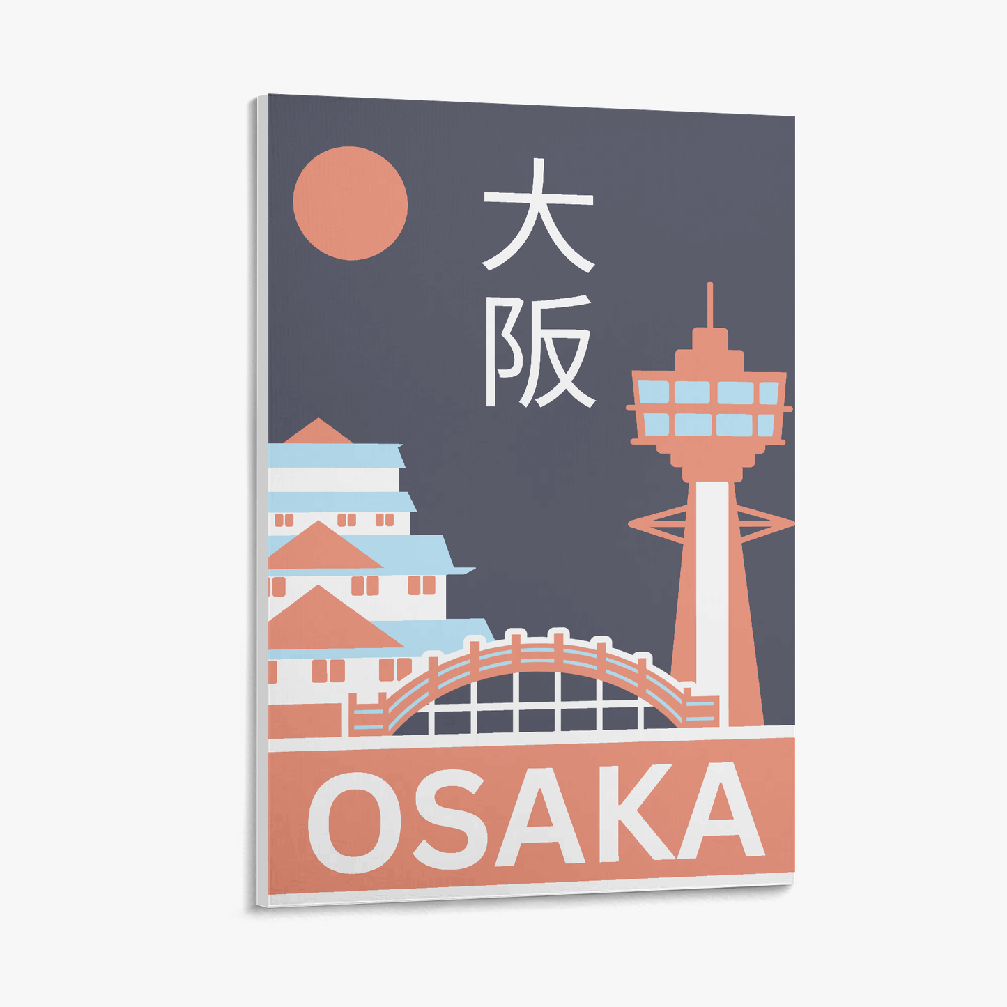 Osaka Nights Canvas Print – Neon Geometry and Urban Minimalism [Frameless]