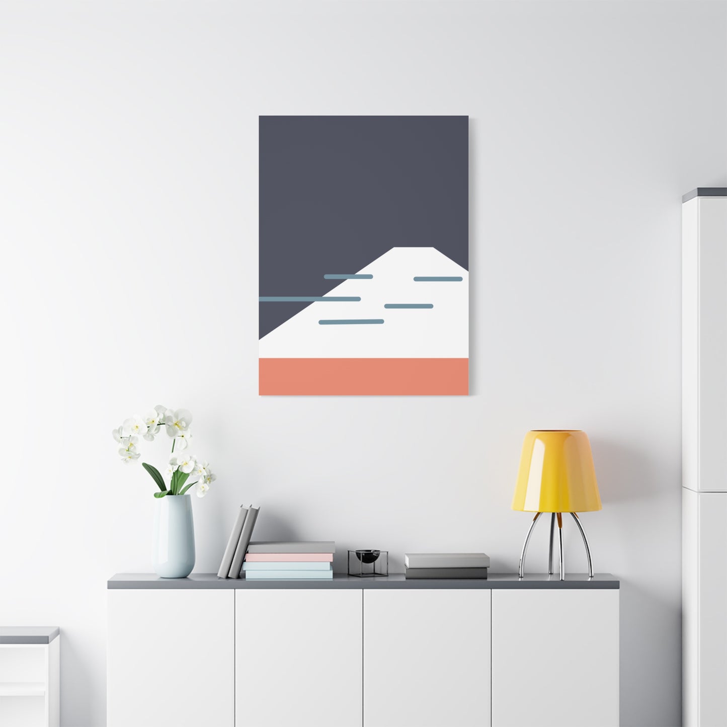 Fuji Coast - Blue - Canvas Print [Framed]