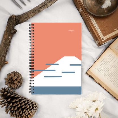 Fuji Coast Spiral Notebook – Red Minimalist Design