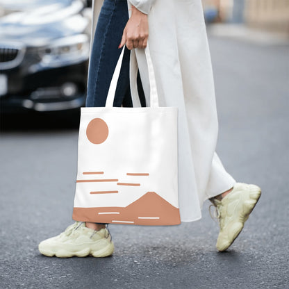 Fuji San Dawn Tote Bag – Minimalist Dawn Canvas | Konseputo Art