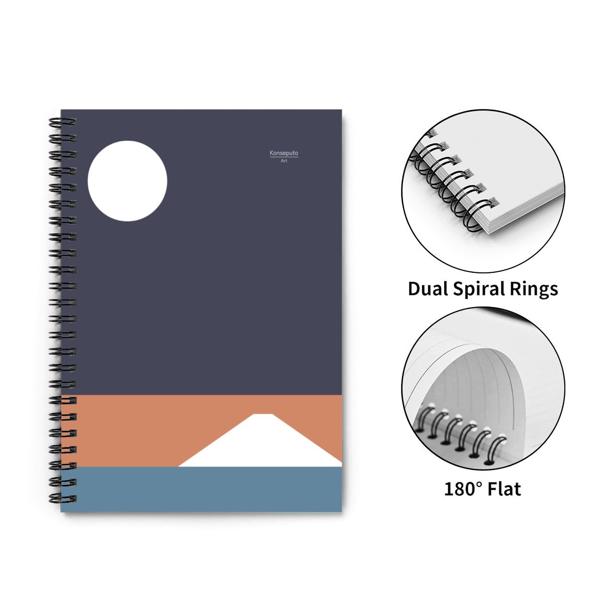 Fuji Yoru – Minimalist Mount Fuji Spiral Notebook