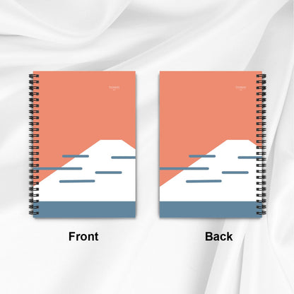Fuji Coast Spiral Notebook – Red Minimalist Design
