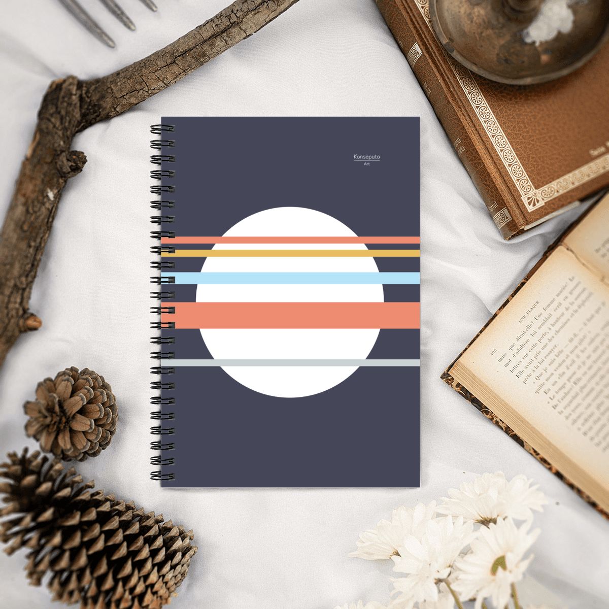 Asa no Sō – Minimalist Blue Spiral Notebook
