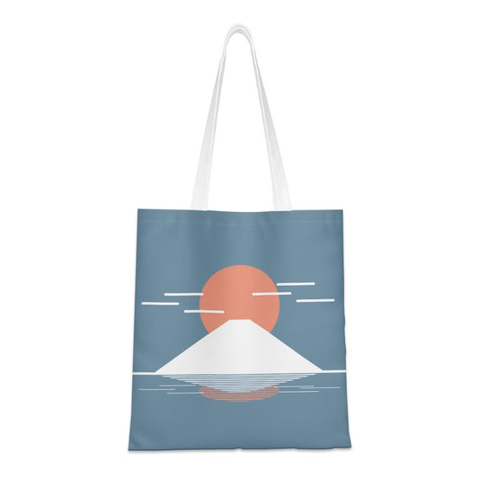 Fuji Reflections Tote Bag – Minimalist Japanese Canvas Tote with Mt. Fuji Design Konseputo Art