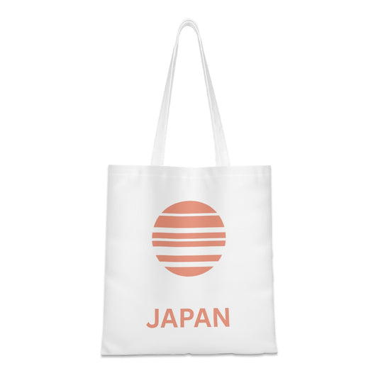 White tote bag with a red circular design and 'JAPAN' text on a white background