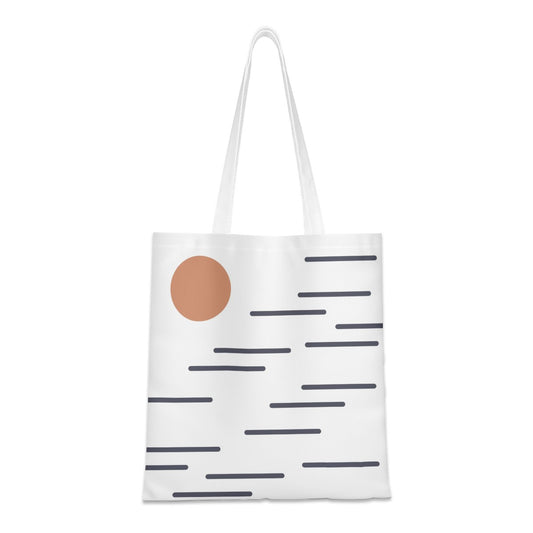 Tote bag with abstract design on a white background