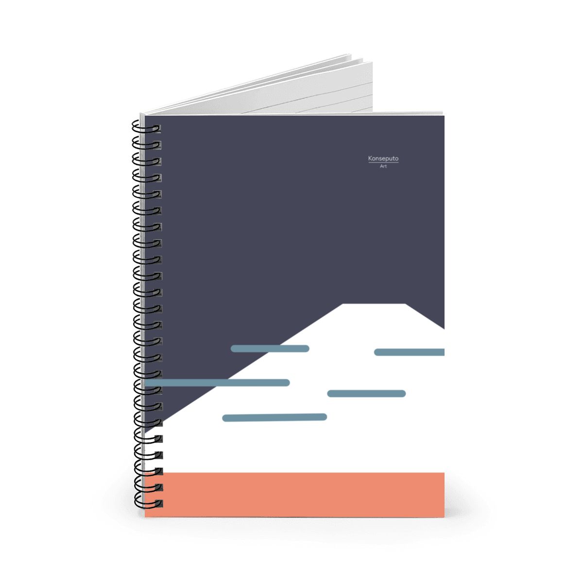 Fuji Coast Spiral Notebook – Blue Minimalist Design