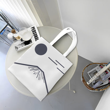 Fuji San Shiro Tote Bag – Minimalist White Canvas | Konseputo Art