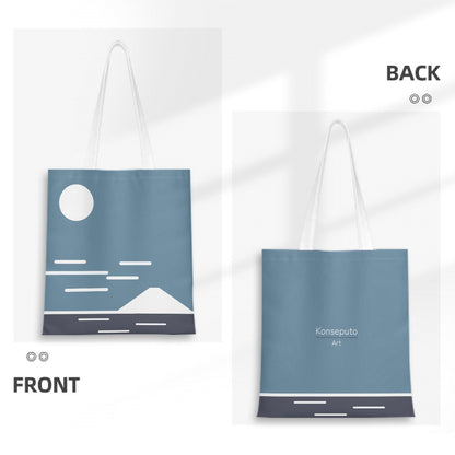 Fuji San Nightfall Tote Bag – Minimalist Night Canvas | Konseputo Art