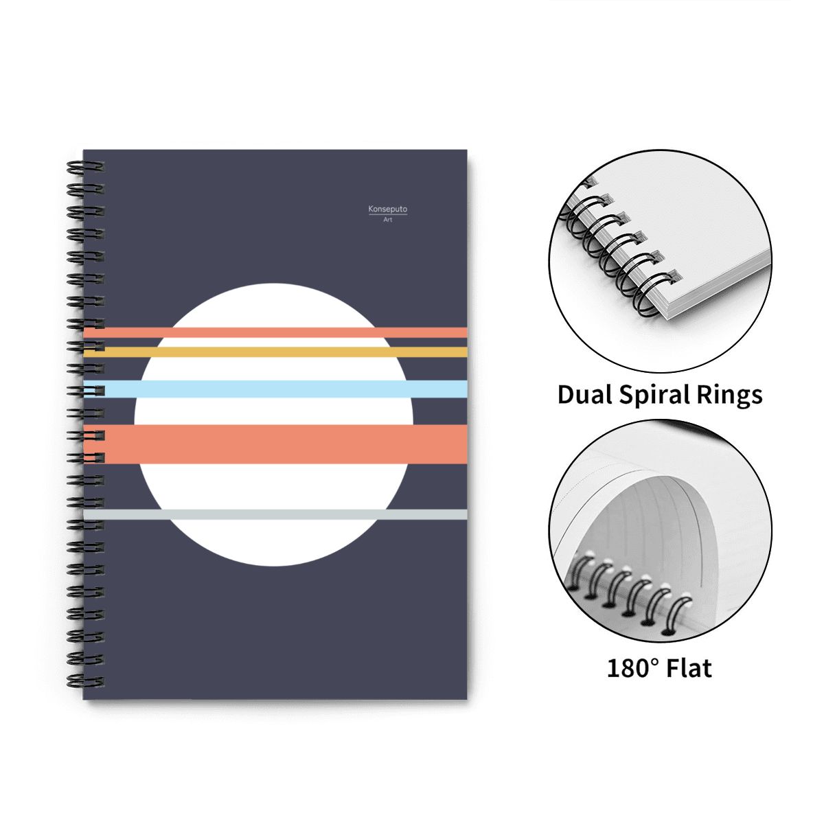 Asa no Sō – Minimalist Blue Spiral Notebook