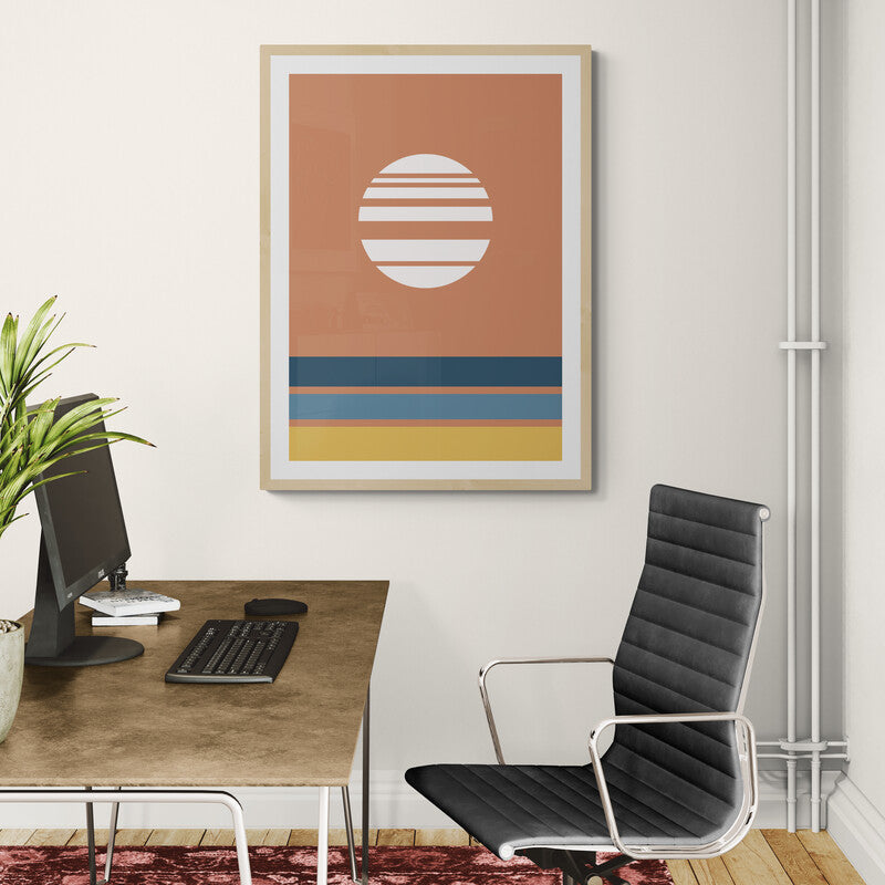 Akebono – Red Minimalist Canvas Wall Art | Konseputo [Frameless]