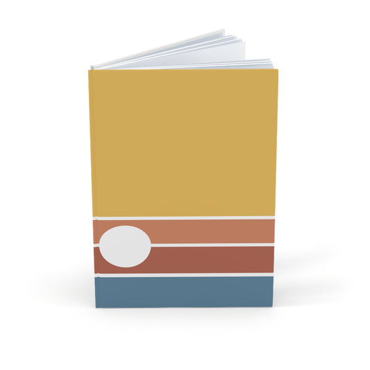 Notebook with a colorful design on a white background