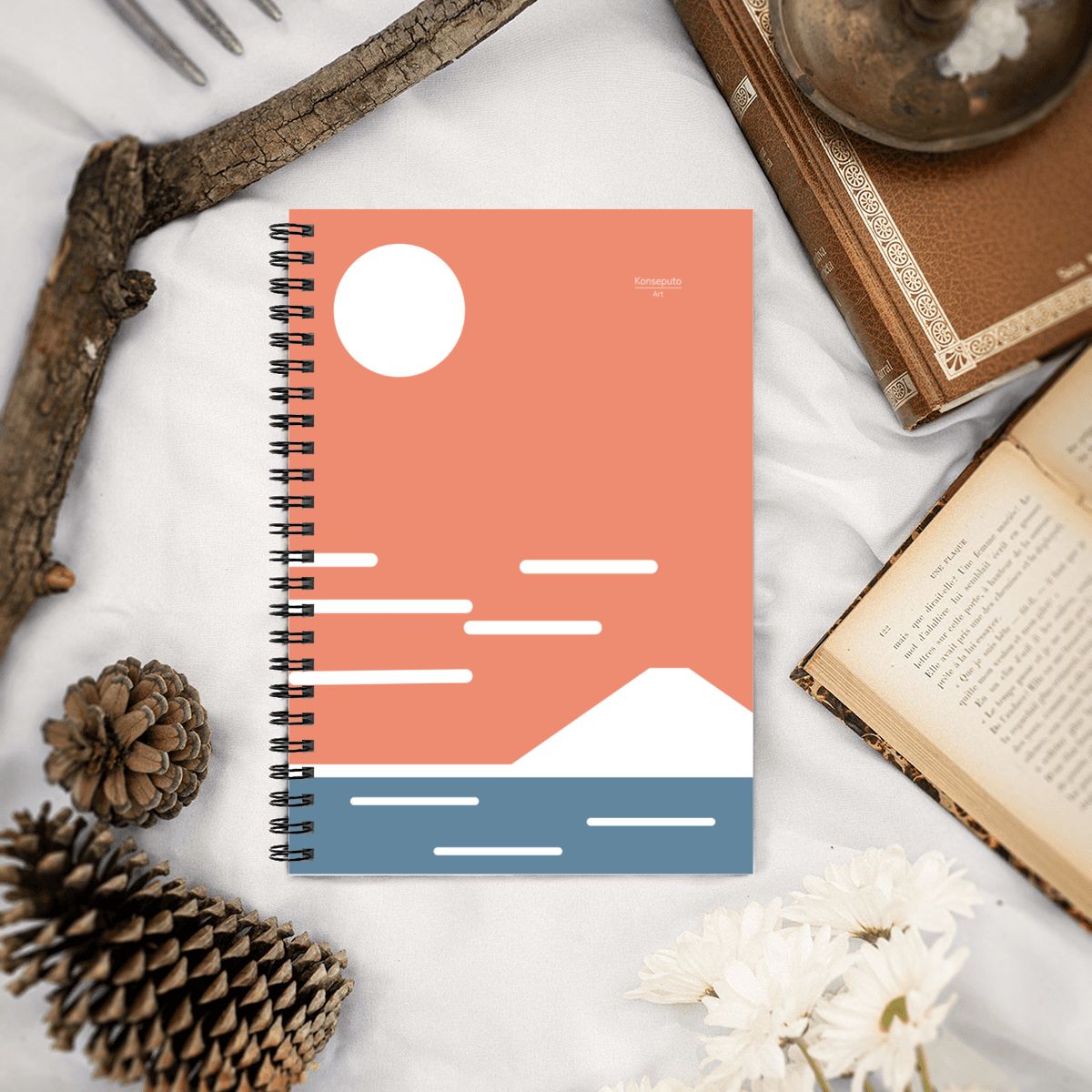 Fuji San Rise Spiral Notebook – Minimalist Japanese Design