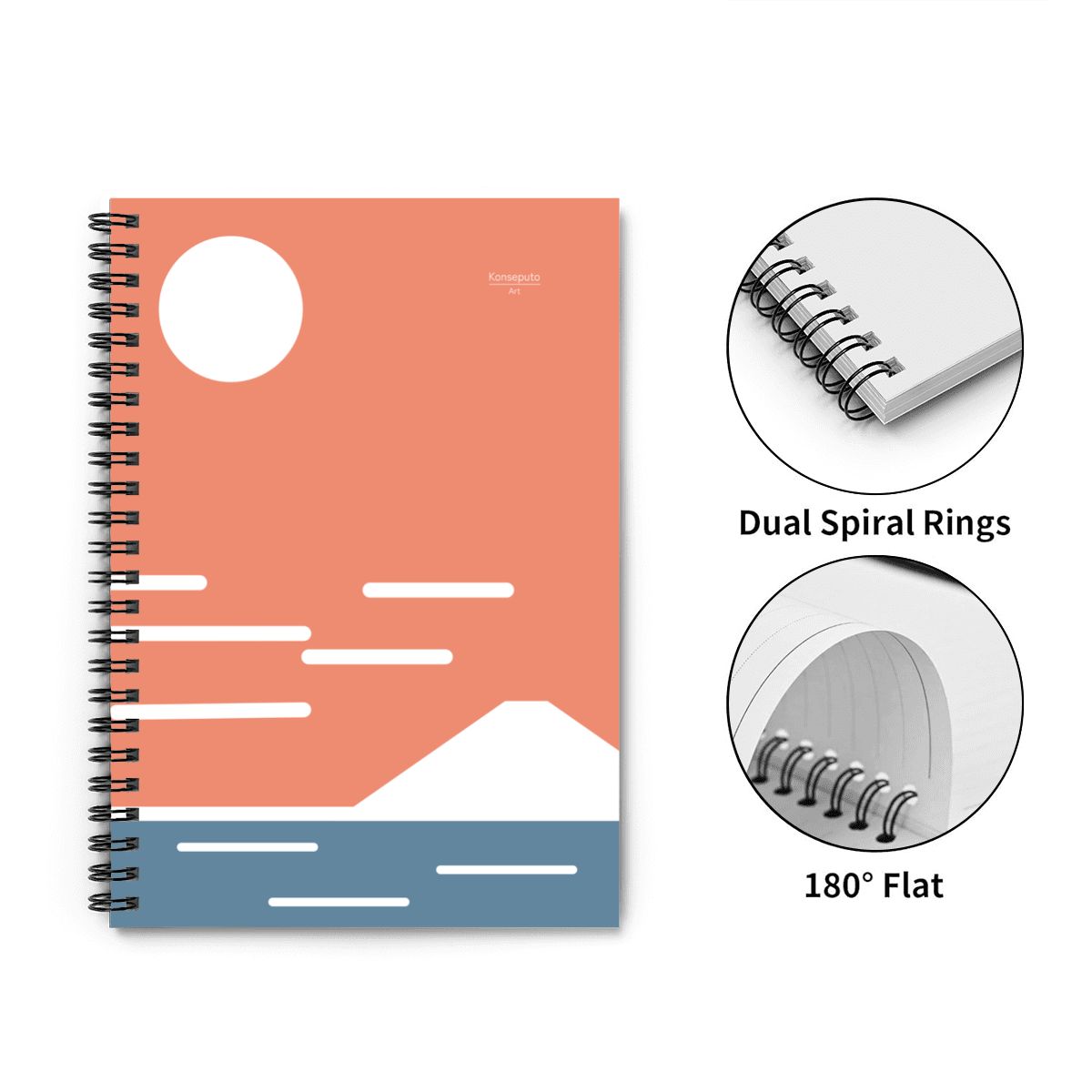 Fuji San Rise Spiral Notebook – Minimalist Japanese Design