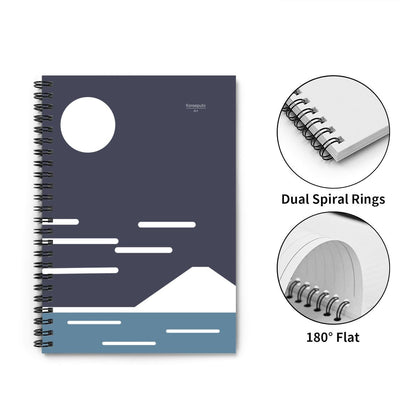 Fuji San Moonrise – Mount Fuji Spiral Notebook
