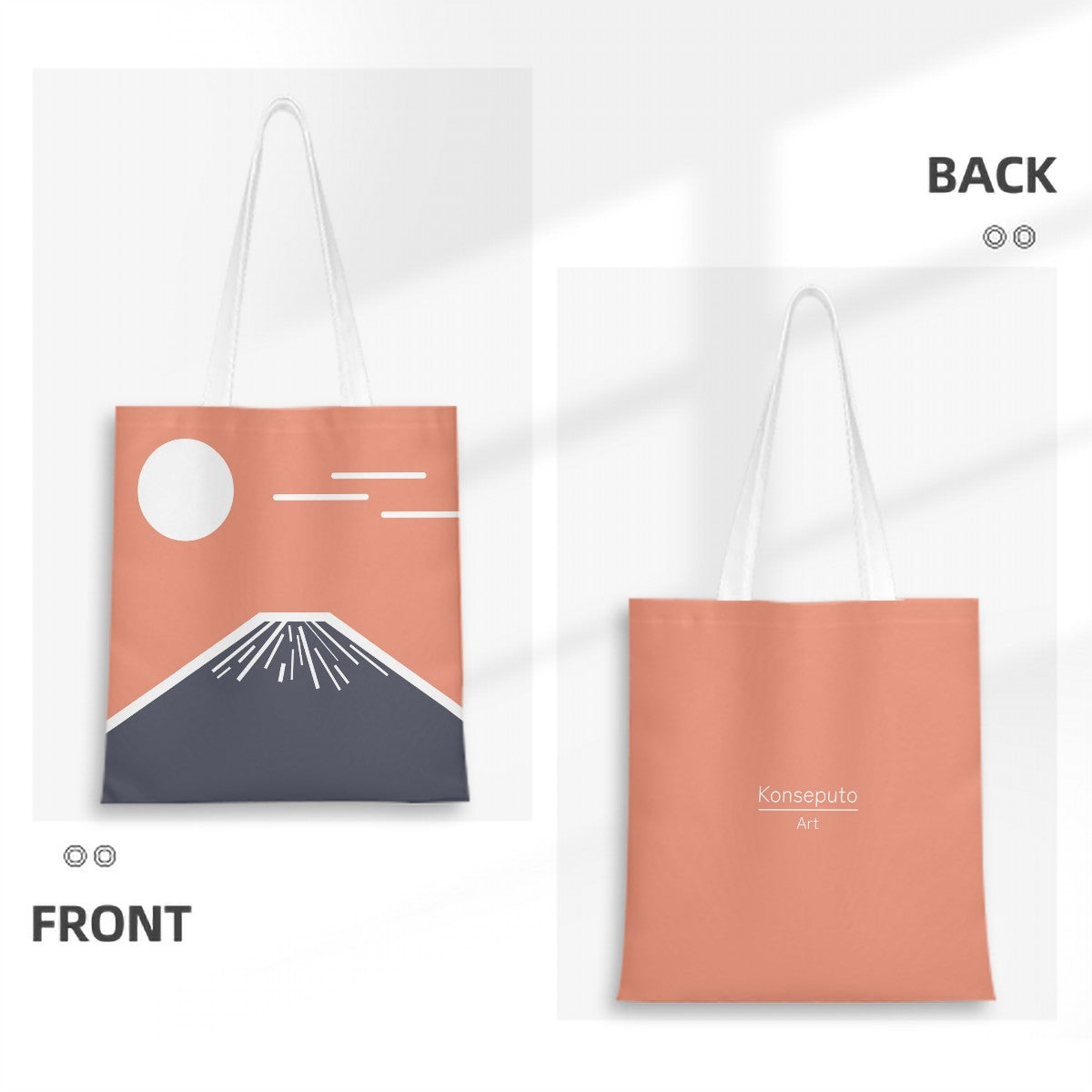 Fuji San Akebono Tote Bag – Minimalist Dawn Canvas | Konseputo Art