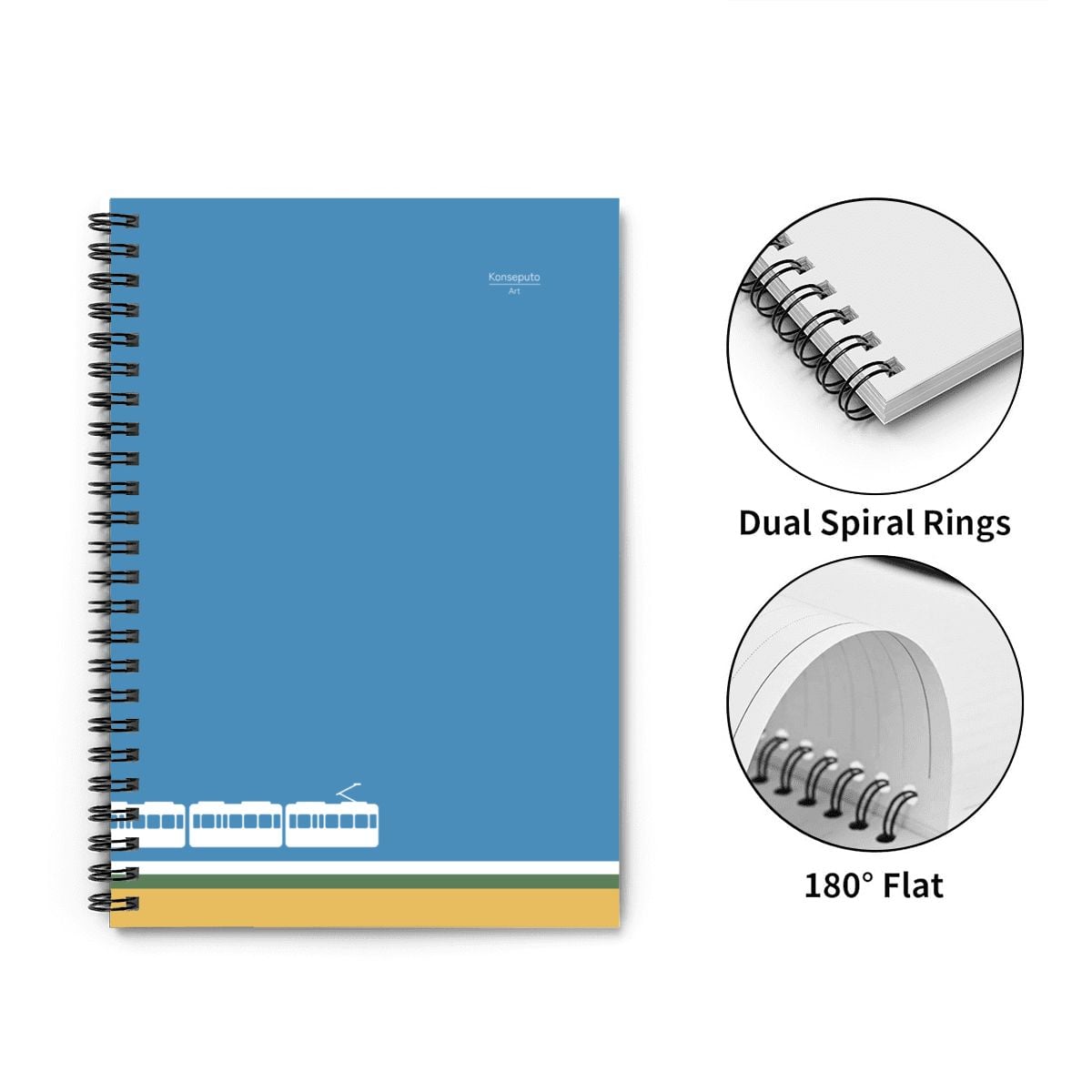 Green Line – Kamakura Coast Minimalist Spiral Notebook