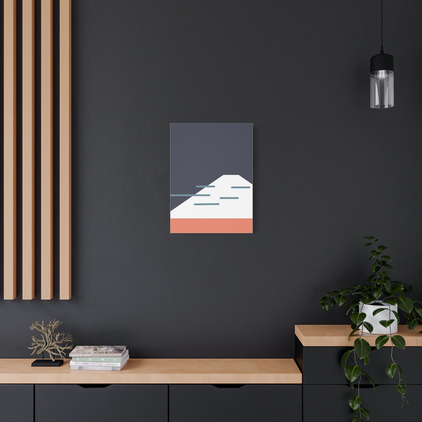 Fuji Coast - Blue - Canvas Print [Framed]