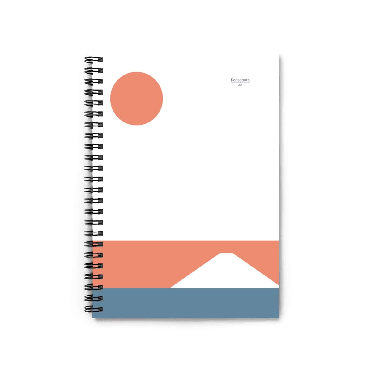 Notebook with geometric design on a white background