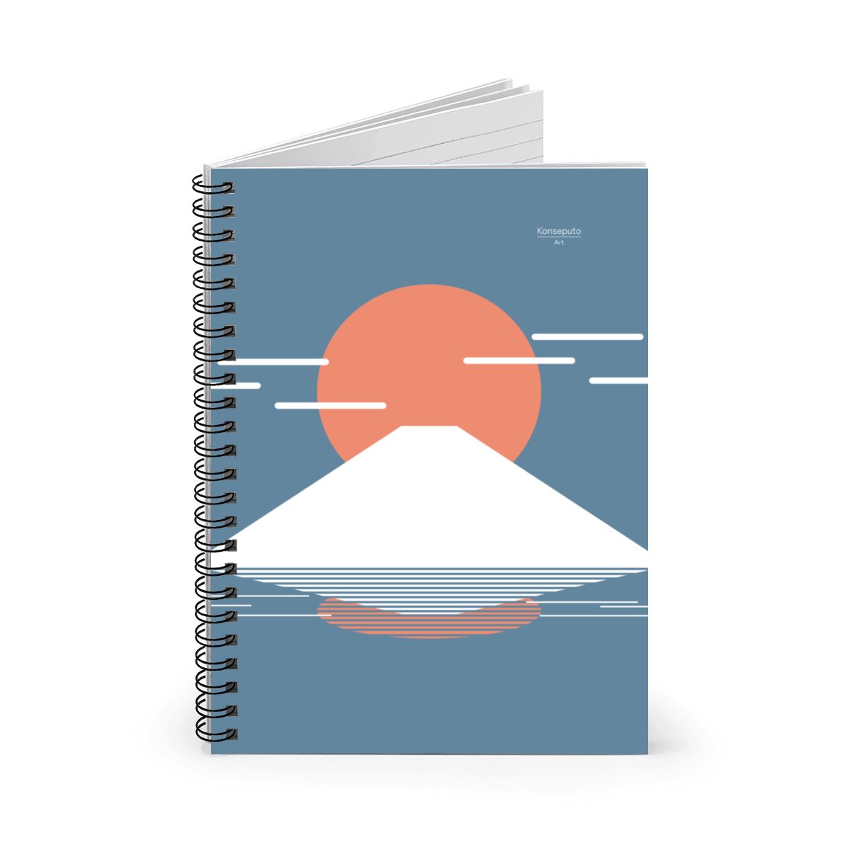 Fuji Reflections – Minimalist Mount Fuji Spiral Notebook