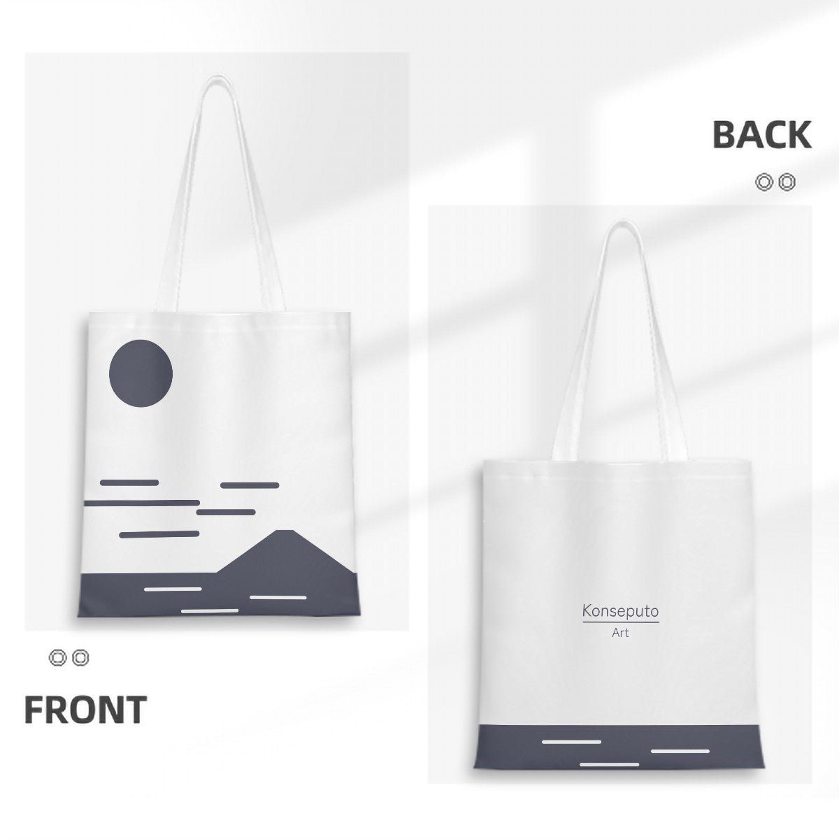 Fuji San Twilight Tote Bag – Minimalist Twilight Canvas | Konseputo Art
