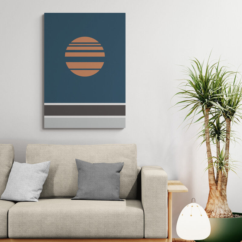 Akebono – Blue Minimalist Canvas Wall Art | Konseputo [Frameless]