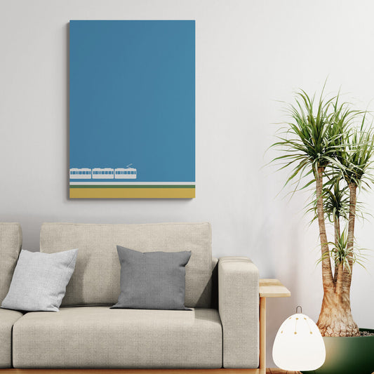 Green Line – Kamakura Enoden Train Canvas Wall Art | Konseputo [Frameless]