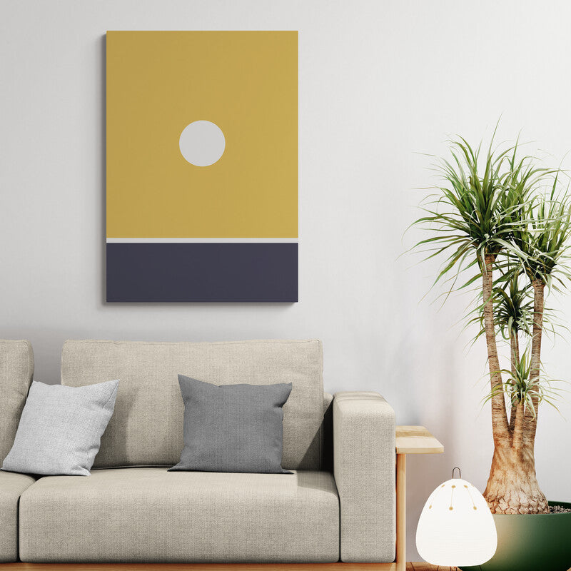 Kiiro Hikari – Minimalist Yellow Canvas Wall Art | Konseputo [Frameless]