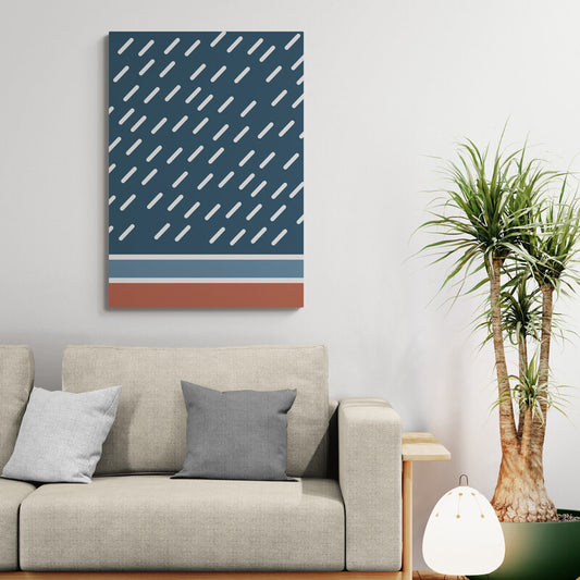 Ame no Uta – Minimalist Rainfall Canvas Wall Art | Konseputo [Frameless]