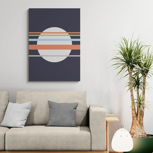 Asa no Sō – Blue Minimalist Morning Canvas Wall Art | Konseputo [Frameless]