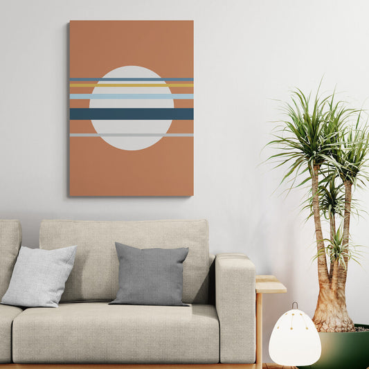 Asa no Sō – Red Minimalist Canvas Wall Art | Konseputo [Frameless]