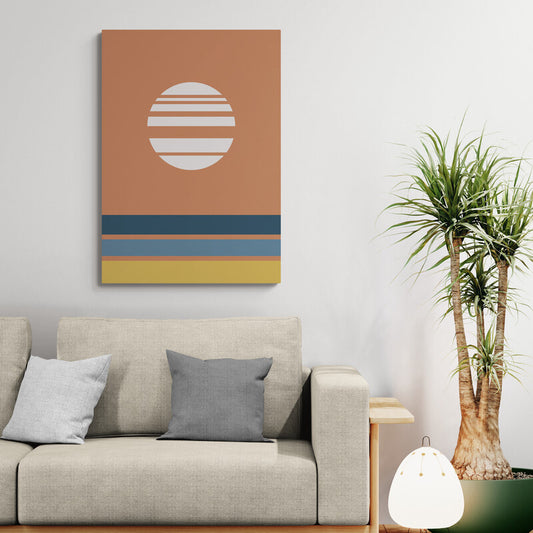 Akebono – Red Minimalist Canvas Wall Art | Konseputo [Frameless]