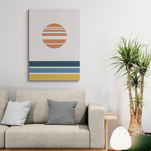Akebono – White Minimalist Canvas Wall Art | Konseputo [Frameless]