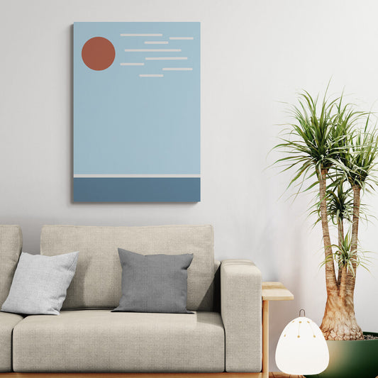 Ao Skies – Minimalist Blue Canvas Wall Art | Konseputo [Frameless]
