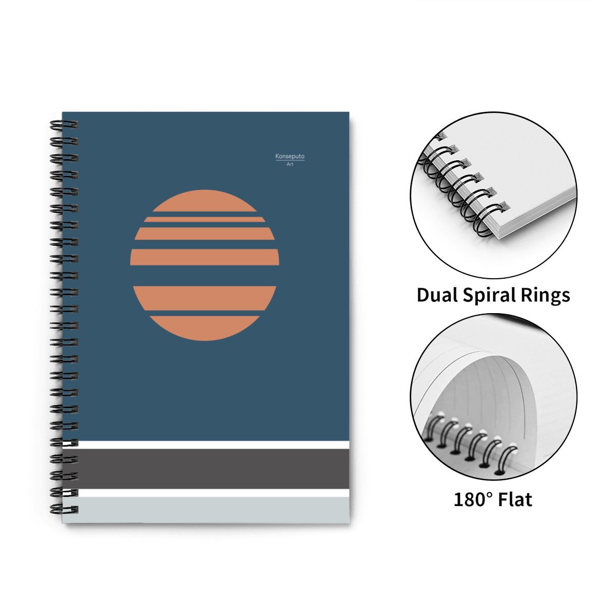 Akebono – Blue Minimalist Spiral Notebook