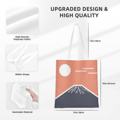 Fuji San Akebono Tote Bag – Minimalist Dawn Canvas | Konseputo Art