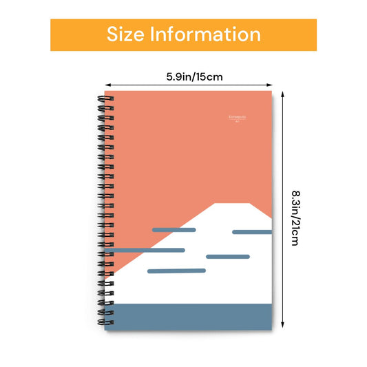 Fuji Coast Spiral Notebook – Red Minimalist Design