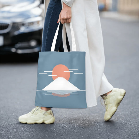 Fuji Reflections Tote Bag – Minimalist Japanese Canvas Tote with Mt. Fuji Design Konseputo Art