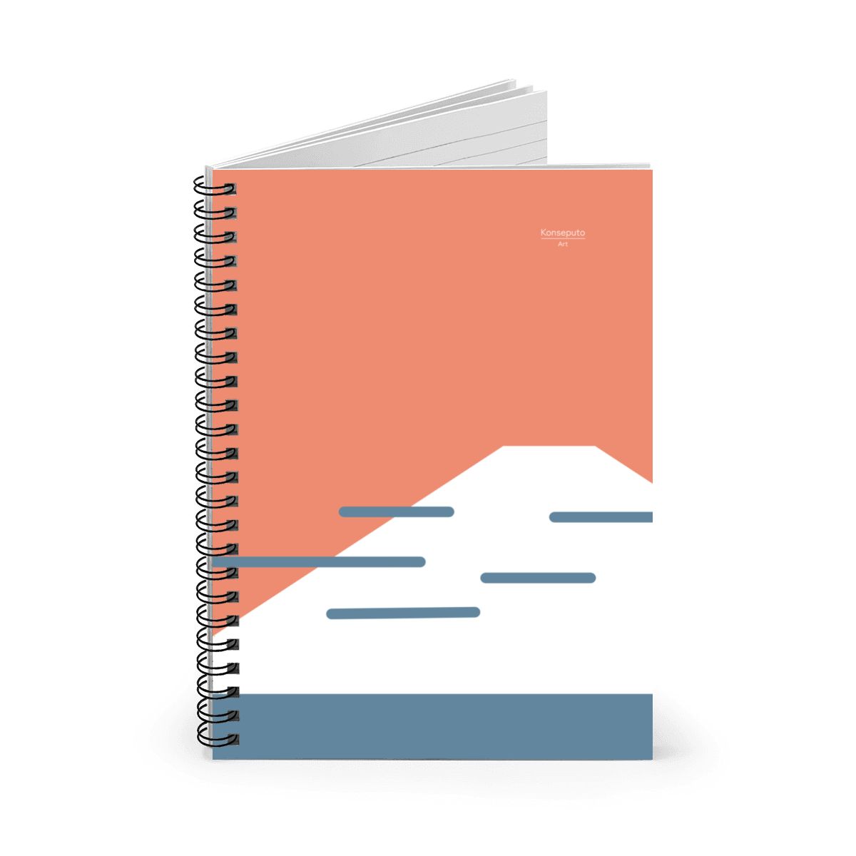 Fuji Coast Spiral Notebook – Red Minimalist Design