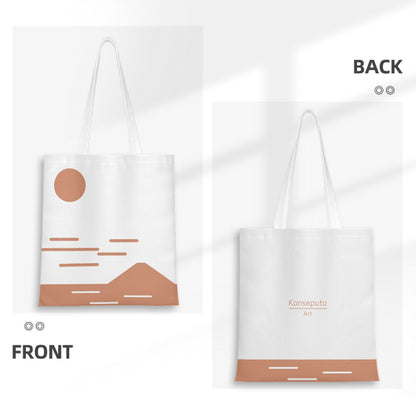 Fuji San Dawn Tote Bag – Minimalist Dawn Canvas | Konseputo Art