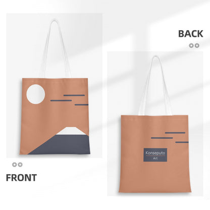 Asa no Fuji Tote Bag – Minimalist Morning & Mountain Canvas | Konseputo Art