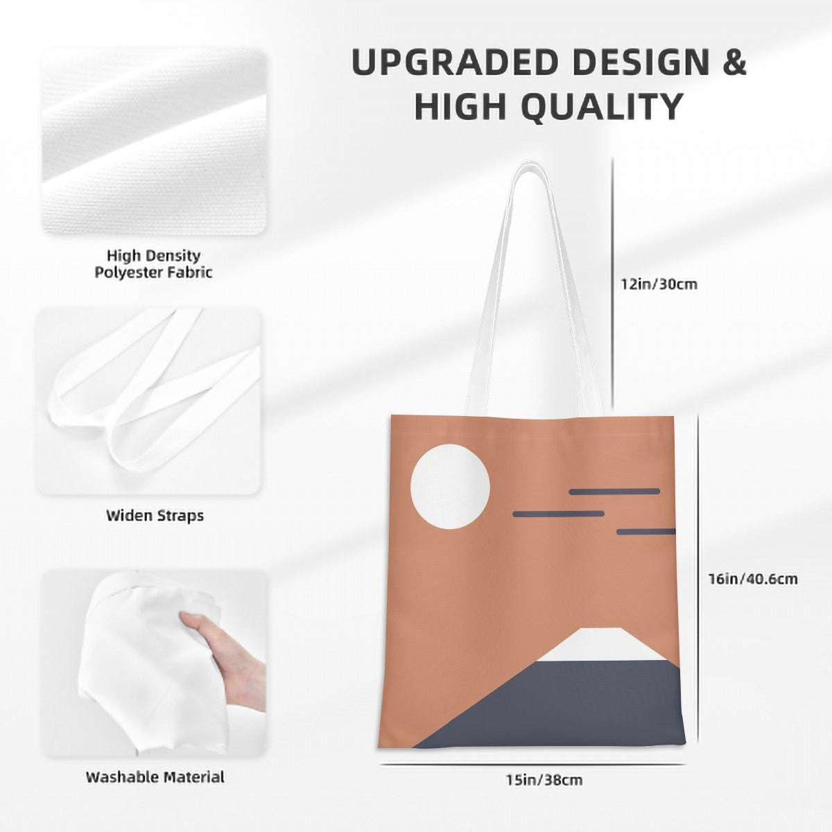Asa no Fuji Tote Bag – Minimalist Morning & Mountain Canvas | Konseputo Art