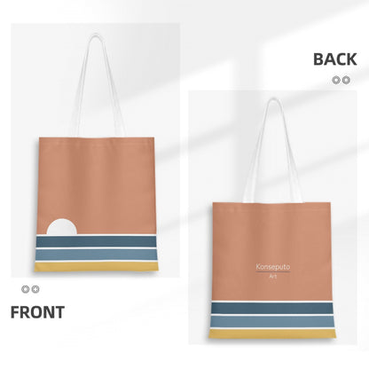 Asa no Hikari Tote Bag - Minimalist Japanese Canvas Tote with Sunrise-Inspired Design