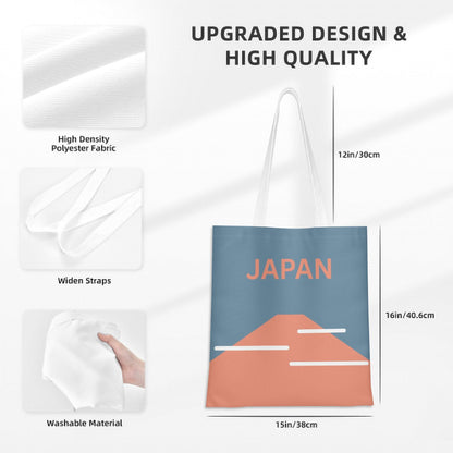 Land of Japan Tote Bag – Minimalist Japanese Canvas Tote Bag with Mt. Fuji Design Konseputo Art