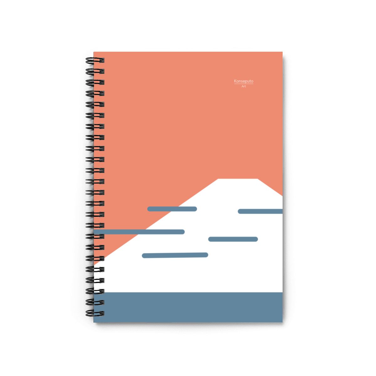Fuji Coast Spiral Notebook – Red Minimalist Design