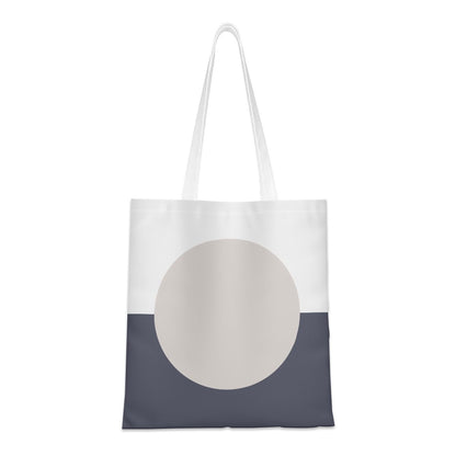 Tote bag with a large circle design on a white background