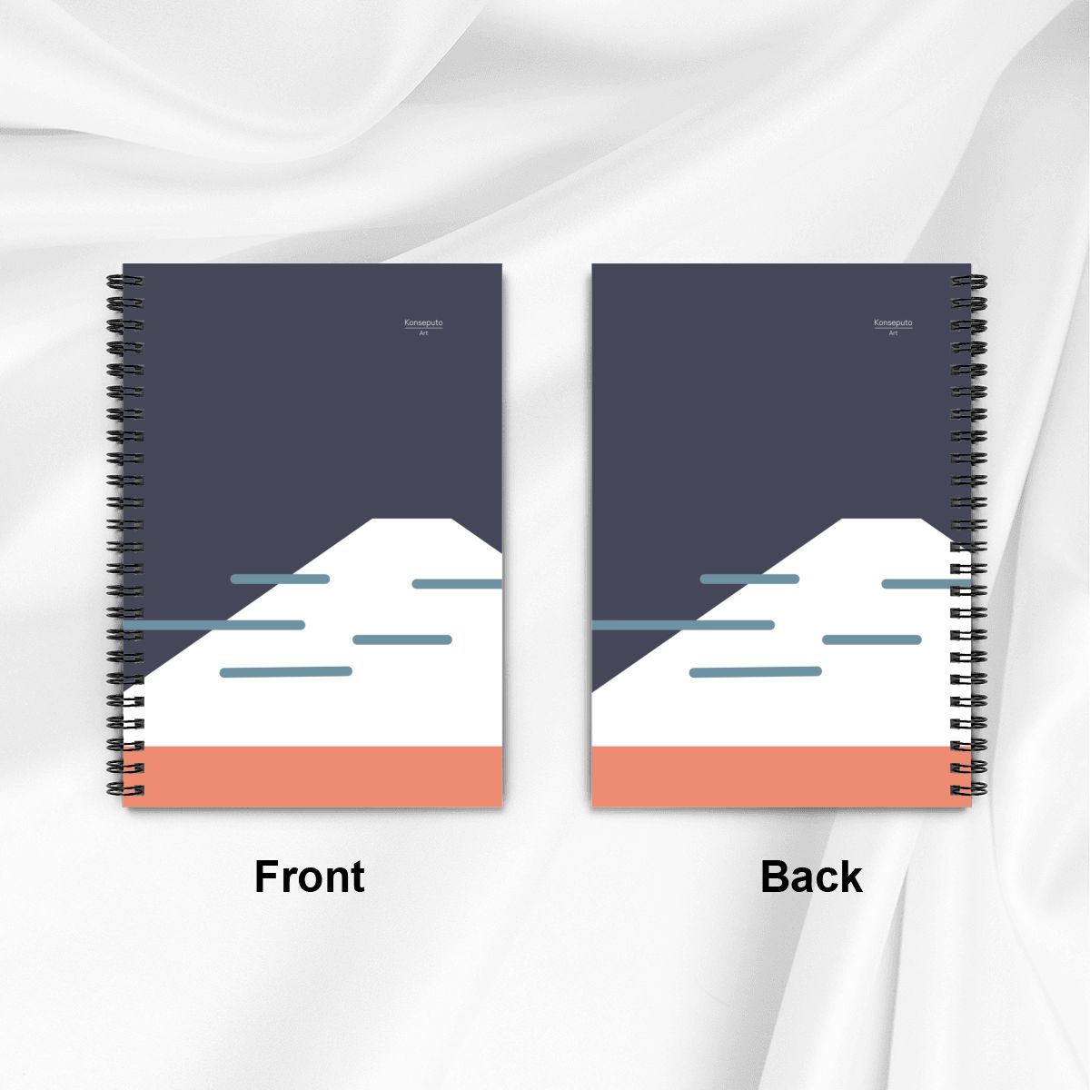 Fuji Coast Spiral Notebook – Blue Minimalist Design