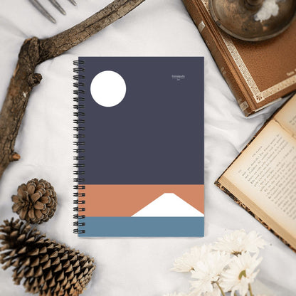 Fuji Yoru – Minimalist Mount Fuji Spiral Notebook